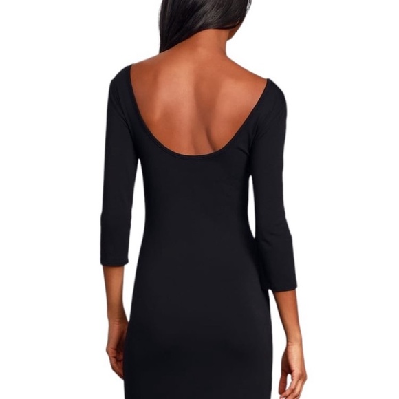 Lulu's Black 3/4 Sleeve Long Sleeve Dress - Picture 2 of 9